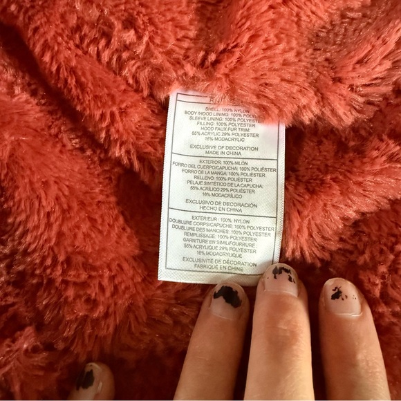 Bebe Coral Red Quilted Jacket with Faux Fur Trim - Picture 5 of 10